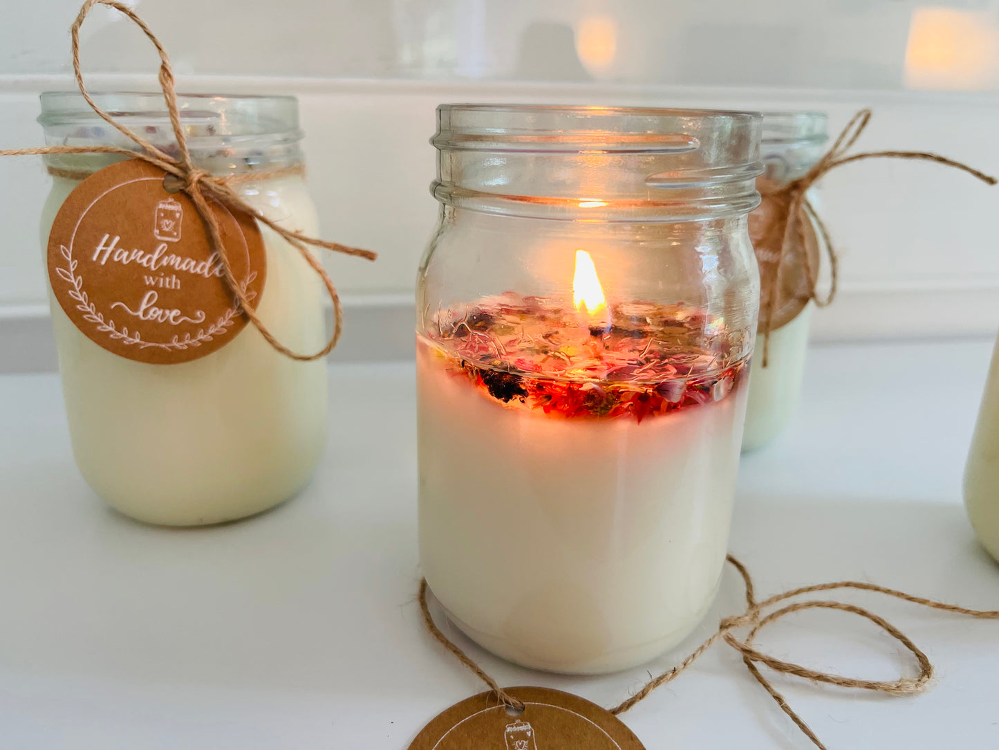 12 oz Dried Flower Soy Candles