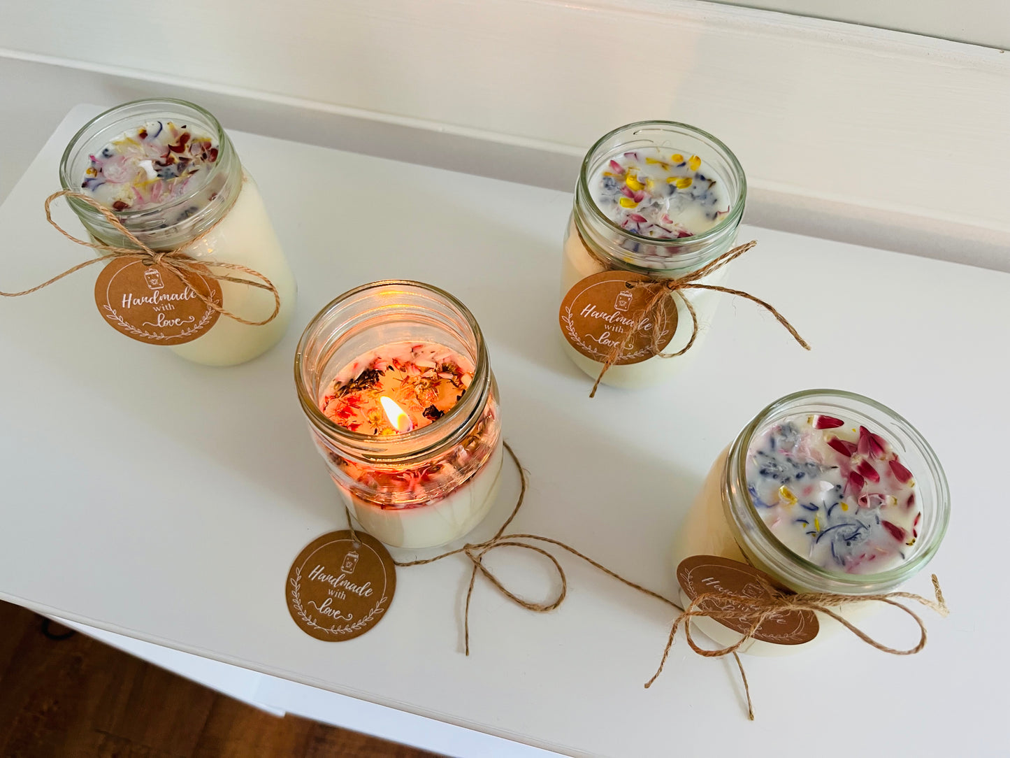 12 oz Dried Flower Soy Candles