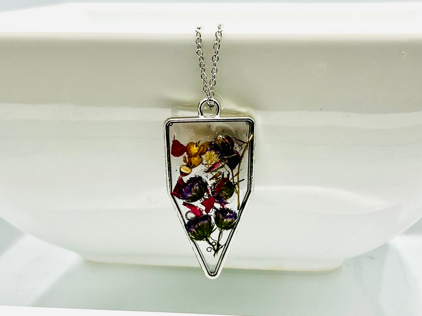 Dried Flower Ageratum Necklace