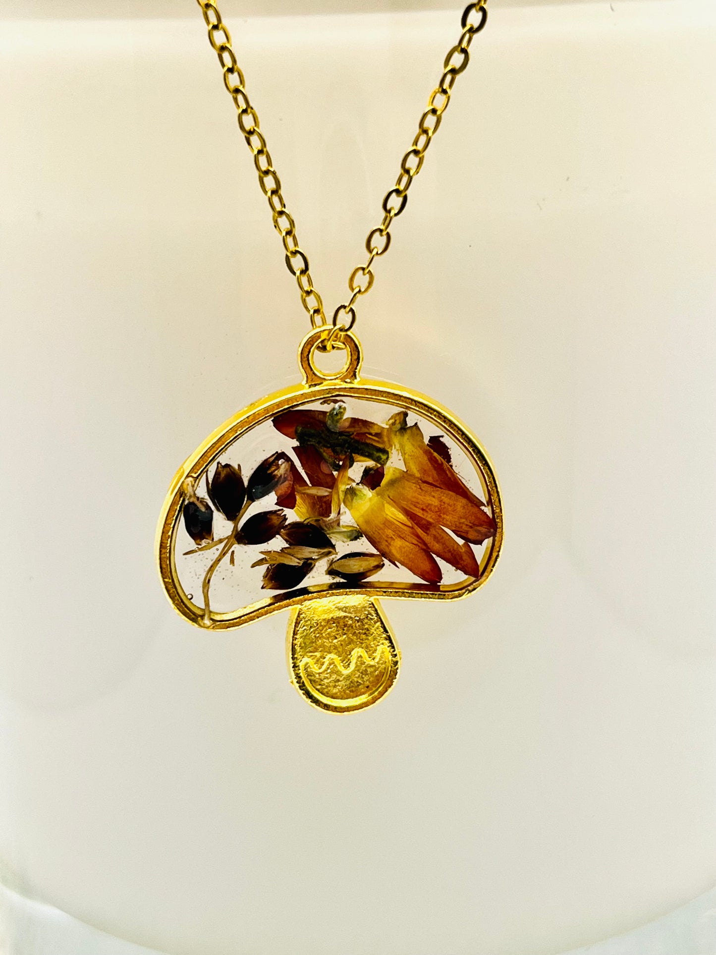 Gold Mushroom Necklace